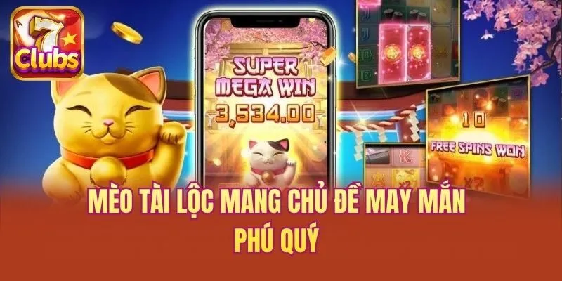 Mèo tài lộc mang chủ đề may mắn, phú quý